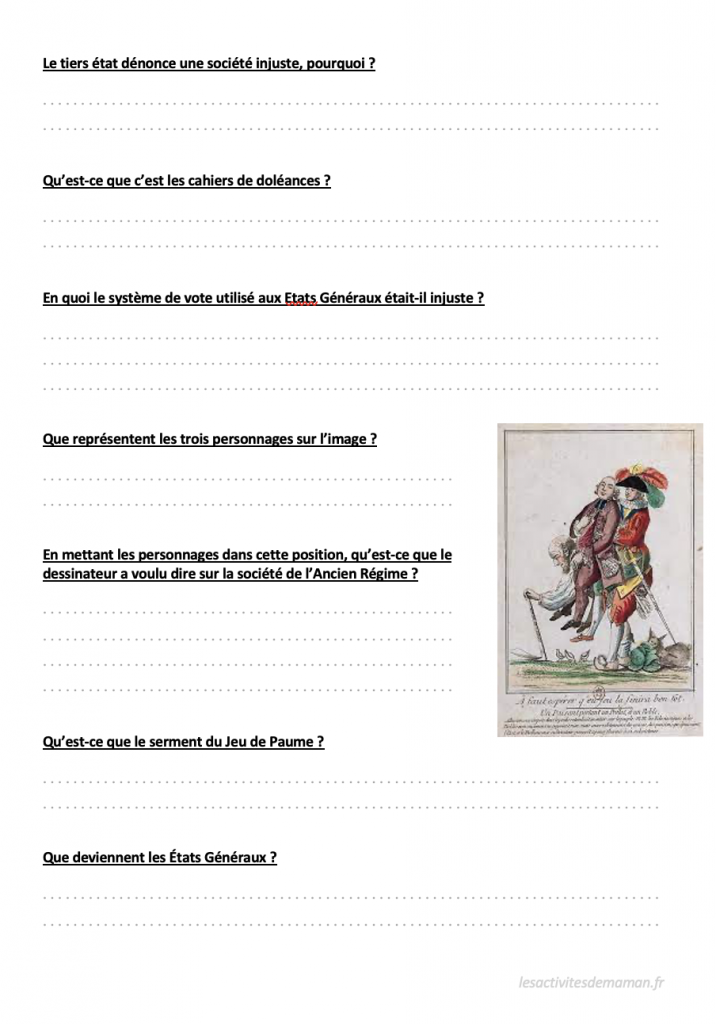 CM2 histoire révolution française Louis XVI évaluation