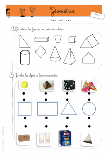 les formes géométriques exercices les solides